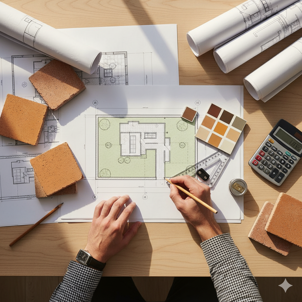 Планирование проекта укладки тротуарной плитки